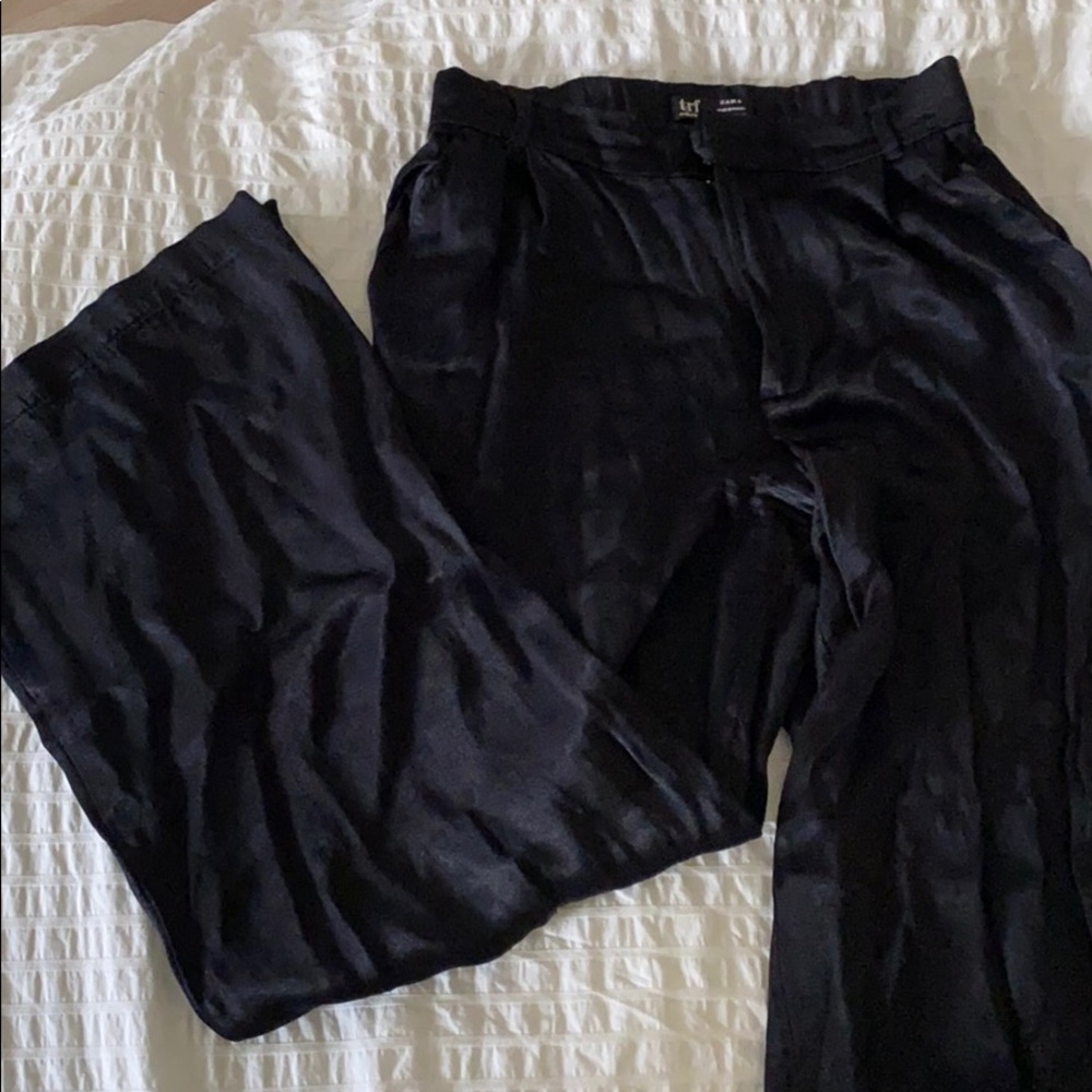 Zara satin flair pants